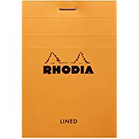 Rhodia 11600C - Bloc de notas (A7- encuadernados- a rayas- 80 hojas)- color naranja